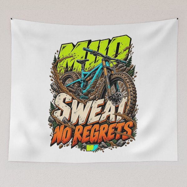 Item preview, Mud Sweat No Regrets Mountain Biking designed and sold by eWproject.
