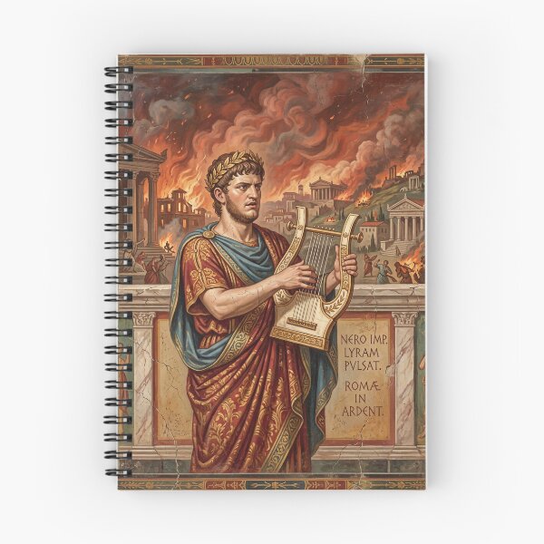 Item preview, The Great Symphony of Ruin: Emperor Nero Playing the Lyre Art Print designed and sold by FreiherrPK.