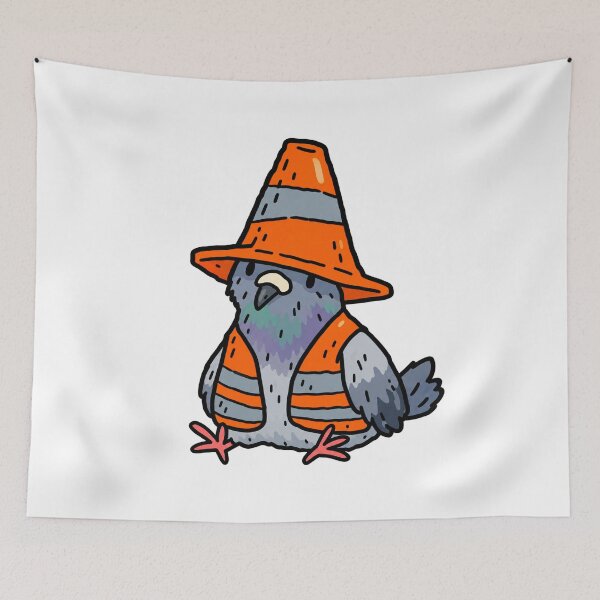 Item preview, Funny Pigeon Wearing Traffic Cone designed and sold by MonkiFlipp.
