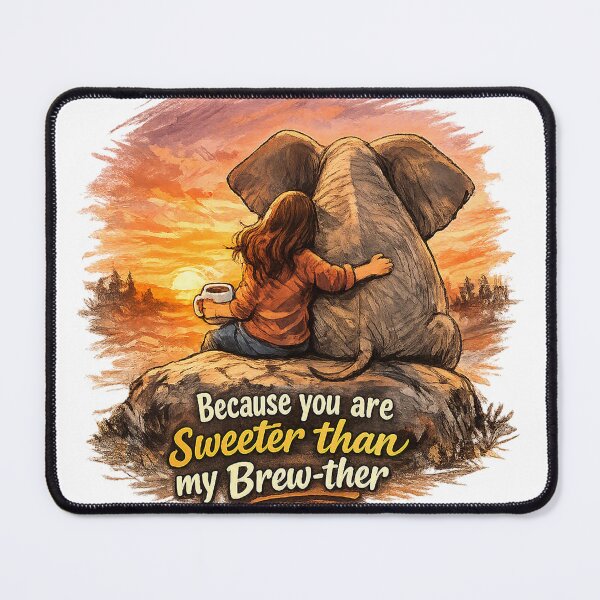Item preview, Sweeter Than My Brew‑ther – Coffee & Elephant Sunset designed and sold by simplehcity.