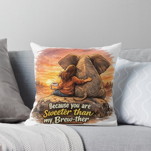 Item preview, Sweeter Than My Brew‑ther – Coffee & Elephant Sunset designed and sold by simplehcity.