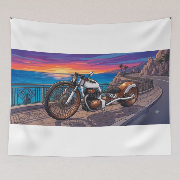 Item preview, Coustom Lowrider Motorcycle Sunset Coastal Drive designed and sold by BeataChojecka.