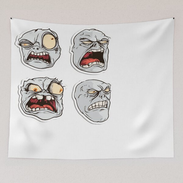 Item preview, Screaming Zombie Faces Undead Horror Monster Art designed and sold by NicolasGlowArt.
