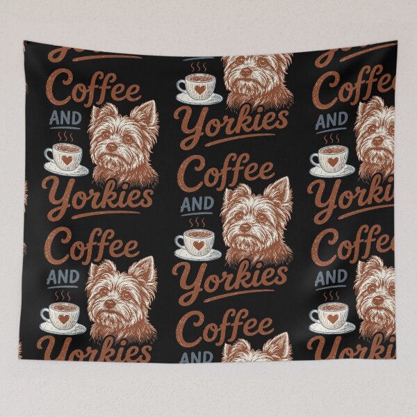 Item preview, Retro Coffee and Yorkies Dog Humor | Cute Yorkshire Terrier Lover Gift designed and sold by PrintSpire Studios.