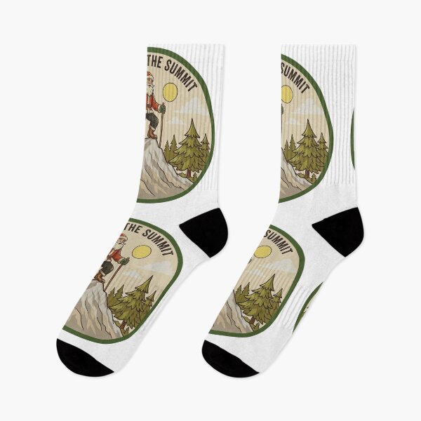 Item preview, Santa on the Summit Vintage Hiking and Christmas Mountain Adventure Badge designed and sold by GabeMountainArt.
