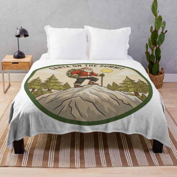 Item preview, Santa on the Summit Vintage Hiking and Christmas Mountain Adventure Badge designed and sold by GabeMountainArt.