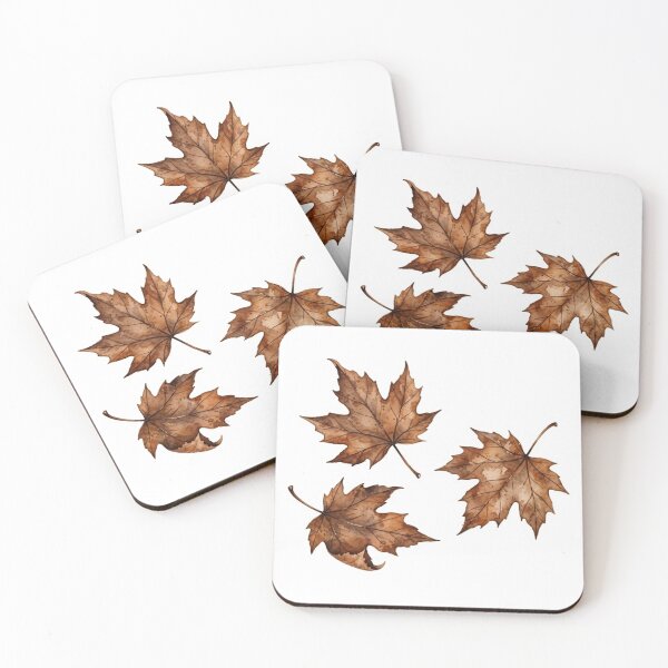 Item preview, Fall color - Rustic Watercolor Brown Maple Leaves Autumn Botanical Art designed and sold by Xeneros.