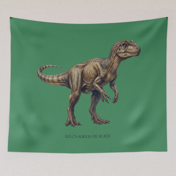 Item preview, The Jurassic Tax Inspector: Allosaurus Fragilis Fine Art Print designed and sold by FreiherrPK.