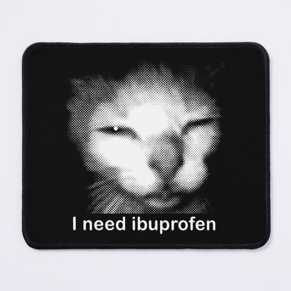 Item preview, I Need Ibuprofen Funny Vintage Graphic Cat designed and sold by OldSchoolCubak.