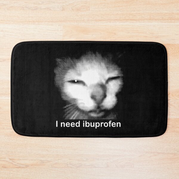 Item preview, I Need Ibuprofen Funny Vintage Graphic Cat designed and sold by OldSchoolCubak.