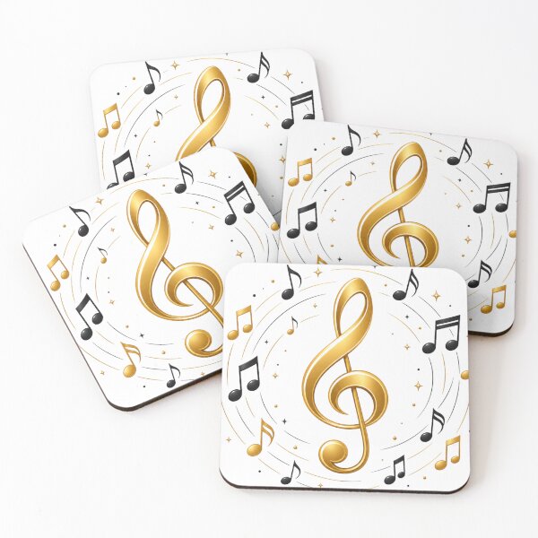 Item preview, Golden Treble Clef Music Notes Design | Elegant Musician Gift | Classical Music Art For Teacher designed and sold by StyxIND.