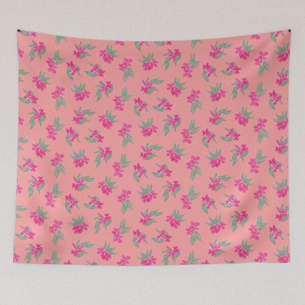 Item preview, tossed oleander - toxic summer - orange dark pink designed and sold by Stephanie Fiona Design.