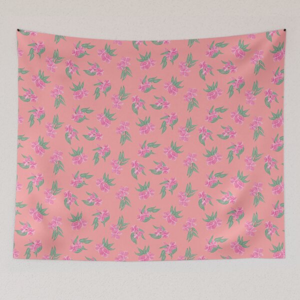 Item preview, tossed oleander - toxic summer - orange light pink designed and sold by Stephanie Fiona Design.