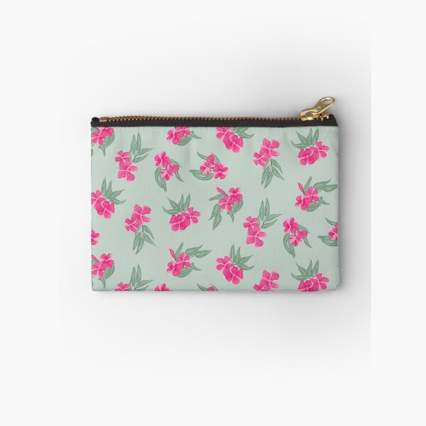 Item preview, tossed oleander - toxic summer - mint dark pink designed and sold by Stephanie Fiona Design.