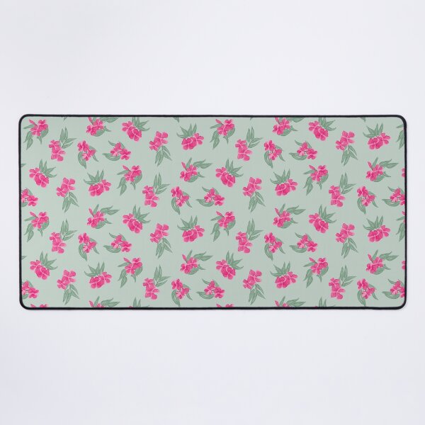 Item preview, tossed oleander - toxic summer - mint dark pink designed and sold by Stephanie Fiona Design.