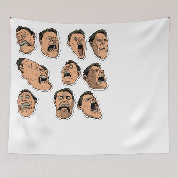 Item preview, Exaggerated Screaming Faces Cartoon Expression designed and sold by NicolasGlowArt.