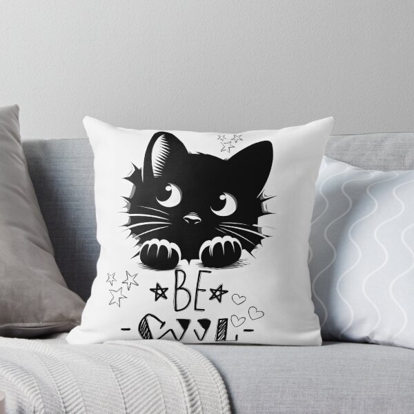 Item preview, Be Cool Cat – Minimalist Black Cat Face Aesthetic designed and sold by SoftLifeClub.