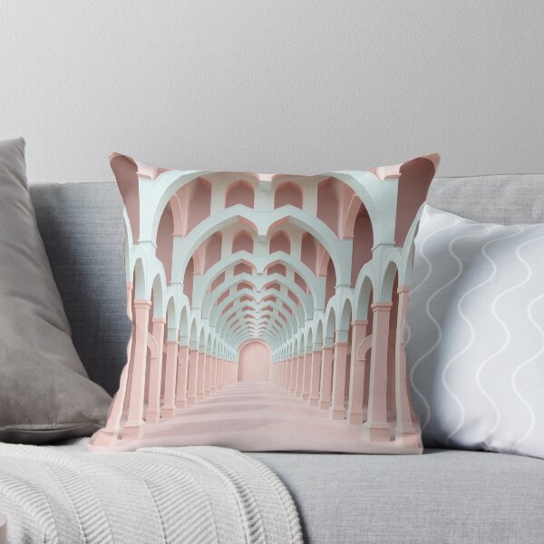 Item preview, Surreal Infinite Pastel Pink Archway Tunnel Architecture designed and sold by IntelliMindDesigns.