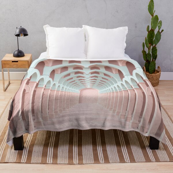 Item preview, Surreal Infinite Pastel Pink Archway Tunnel Architecture designed and sold by IntelliMindDesigns.