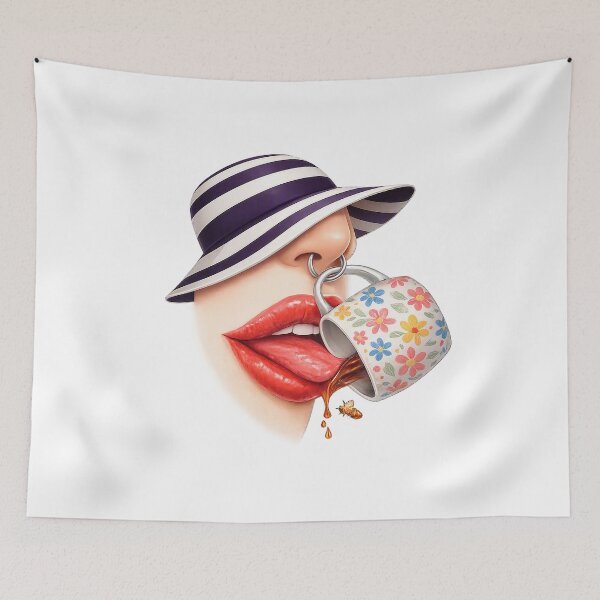 Item preview, Surreal Coffee Vision – Lips & Hat designed and sold by simplehcity.