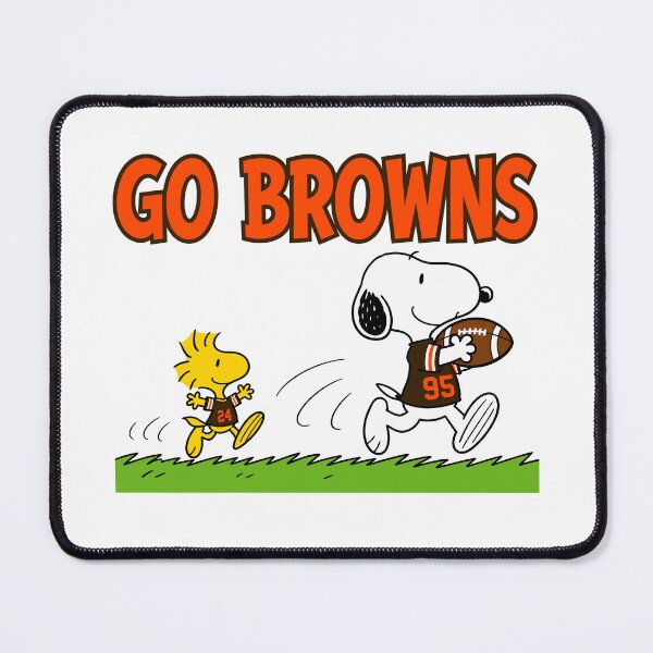 Item preview, Snoopy & Woodstock Cleveland Browns Football Retro F435 designed and sold by GLUVY-THEME.