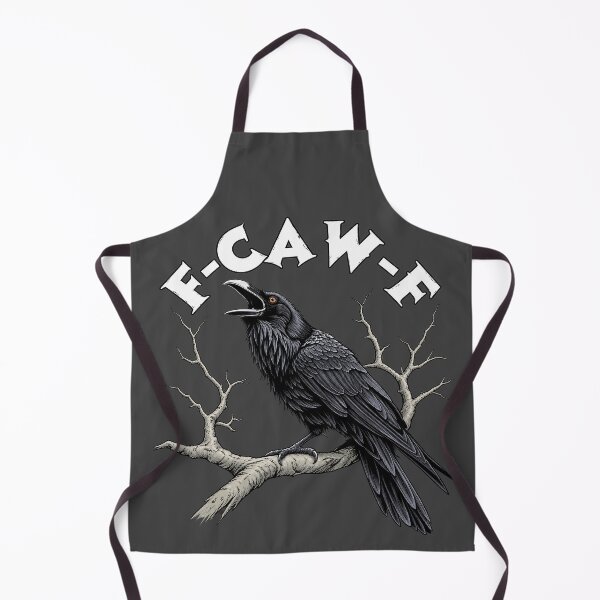 Item preview, I CAW F Raven Gothic Bird Illustration designed and sold by ElizBurkes.