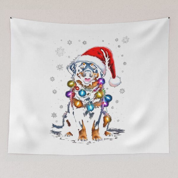 Item preview, Festive Rottweiler with Christmas Lights designed and sold by KathrinEgger.