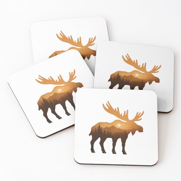 Item preview, Mountain Moose Sunset - Rustic Wilderness Sihouette designed and sold by zibziby.