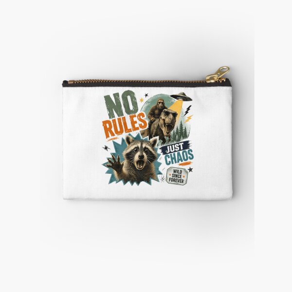 Item preview, No Rules Just Chaos Wild Since Forever Raccoon Bigfoot Dinosaur Alien Humor Rebel designed and sold by SkeletonsDanger.