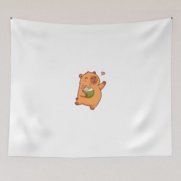 Item preview, Capybara Holding Coconut Drink Cute Animal Lover Tropical Summer designed and sold by JonesFlora2025.
