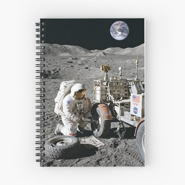Item preview, NASA astronaut changing tire of lunar rover designed and sold by WiseBow.