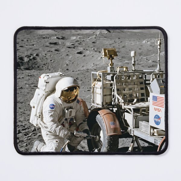 Item preview, NASA astronaut changing tire of lunar rover designed and sold by WiseBow.