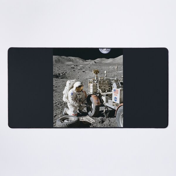 Item preview, NASA astronaut changing tire of lunar rover designed and sold by WiseBow.