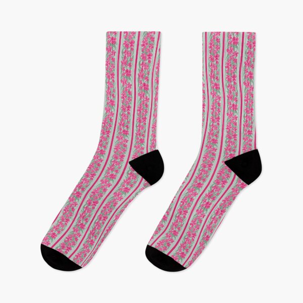Item preview, oleander stripe - toxic summer - mint dark pink designed and sold by Stephanie Fiona Design.