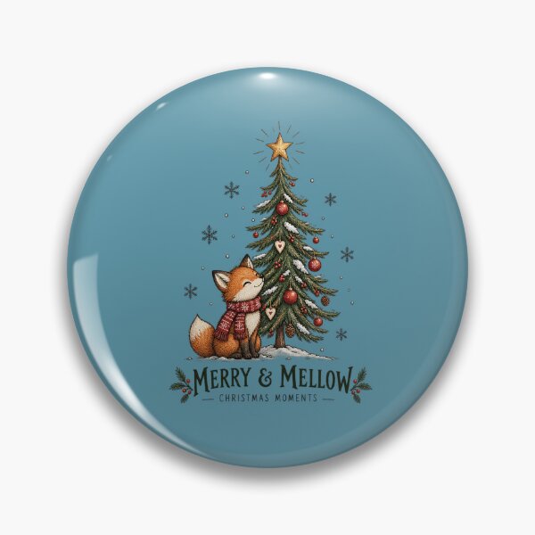 Item preview, Merry & Mellow Cute Christmas Fox & Winter Tree designed and sold by InkWeaveShop.