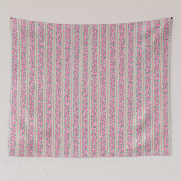 Item preview, oleander stripe - toxic summer - mint orange designed and sold by Stephanie Fiona Design.