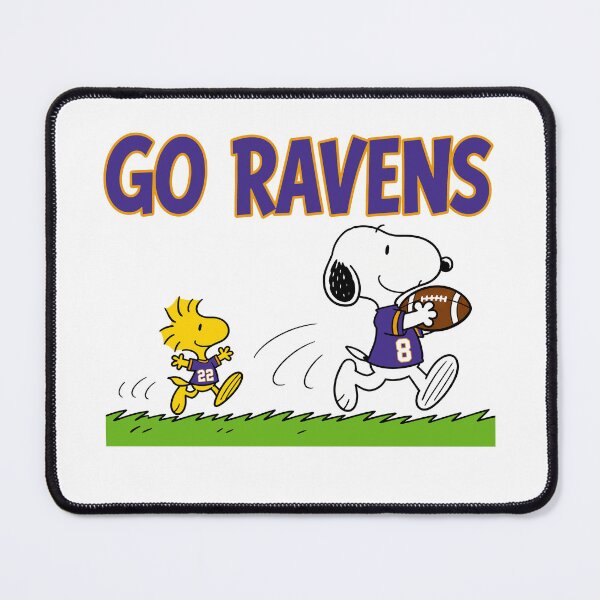 Item preview, Snoopy & Woodstock Baltimore Ravens Football Retro F437 designed and sold by GLUVY-THEME.