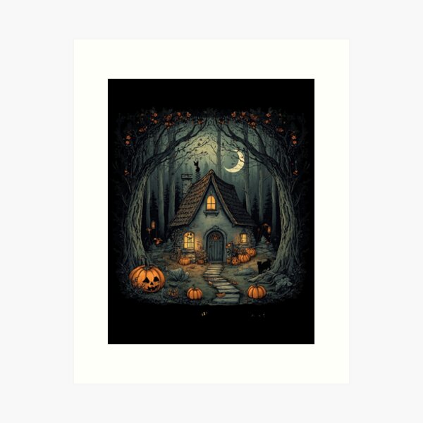 Item preview, Moonlit Witch Cottage Cottagecore designed and sold by ChicTrendz.