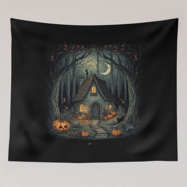 Item preview, Moonlit Witch Cottage Cottagecore designed and sold by ChicTrendz.
