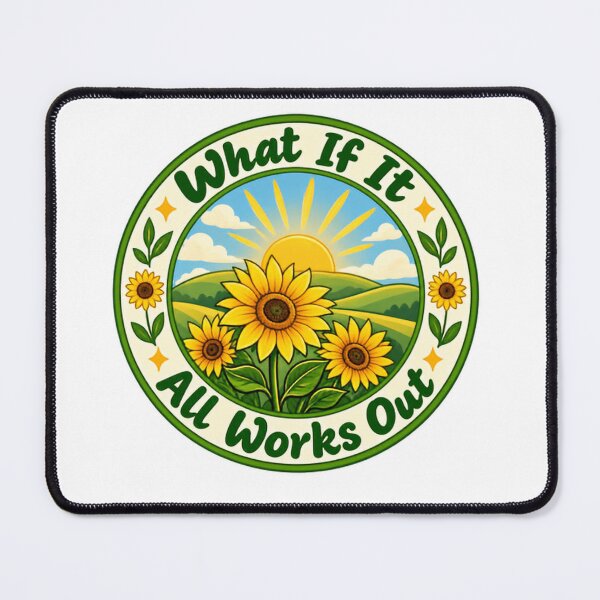 Item preview, What If It All Works Out Positive Mindset Optimism Motivation Sunflower designed and sold by HumansStuck12.