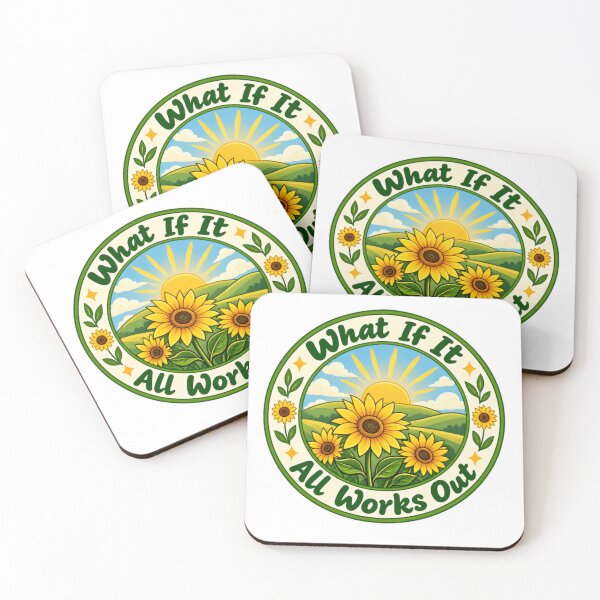 Item preview, What If It All Works Out Positive Mindset Optimism Motivation Sunflower designed and sold by HumansStuck12.