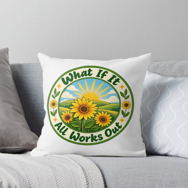 Item preview, What If It All Works Out Positive Mindset Optimism Motivation Sunflower designed and sold by HumansStuck12.