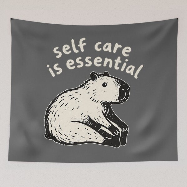 Item preview, Self Care Is Essential Capybara Illustration designed and sold by ElizBurkes.