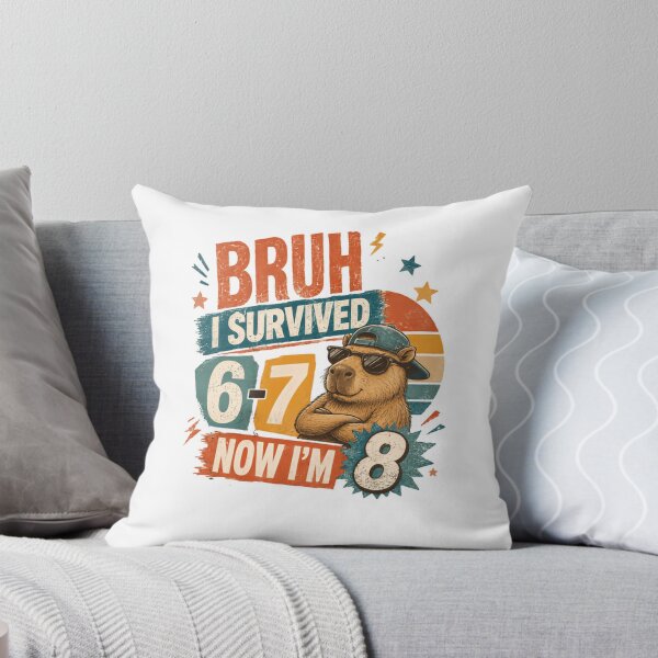 Item preview, Bruh I Survived 6-7 Now I'm 8 Eight Year Old Capybara Birthday designed and sold by SkeletonsDanger.