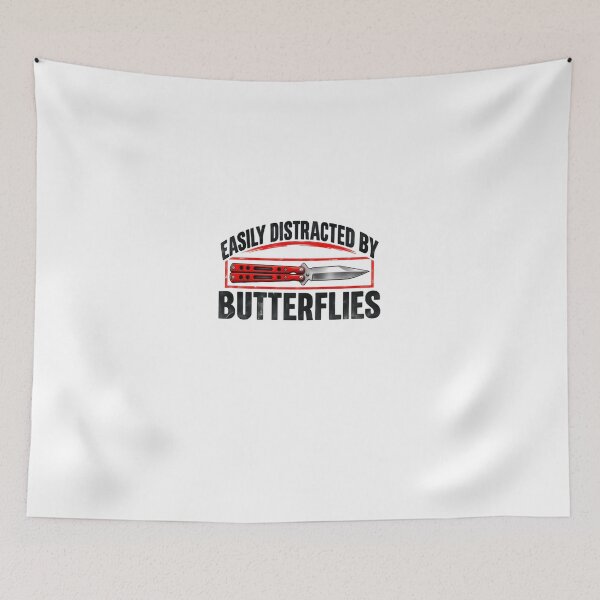 Item preview, Easily Distracted By Butterflies Balisong Knife Flipper Collector designed and sold by JonesFlora2025.