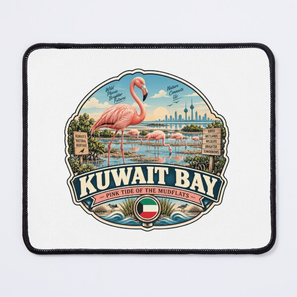 Item preview, Kuwait Bay Pink Tide Of The Mudflats Flamingo Wildlife Wetlands Travel designed and sold by Simsimah26Parks.