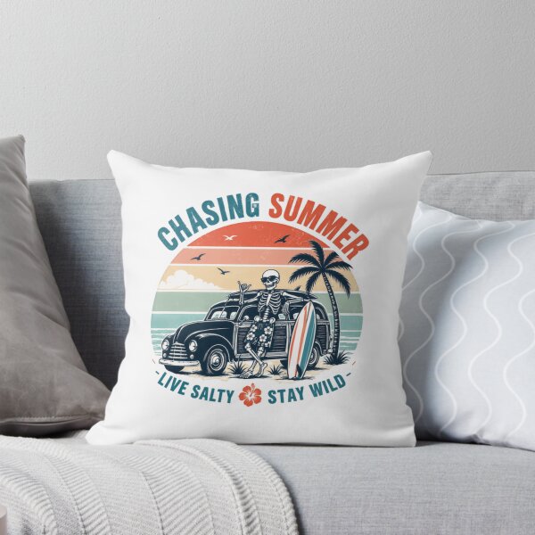 Item preview, Chasing Summer Live Salty Stay Wild Beach Surfing Vacation Lifestyle designed and sold by SkeletonsDanger.