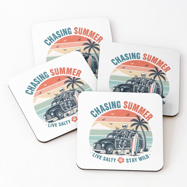 Item preview, Chasing Summer Live Salty Stay Wild Beach Surfing Vacation Lifestyle designed and sold by SkeletonsDanger.