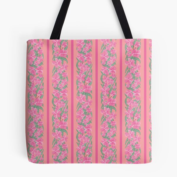 Item preview, oleander stripe - toxic summer - orange light pink designed and sold by Stephanie Fiona Design.