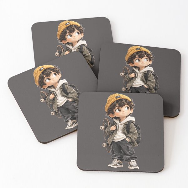 Item preview, Anime Skateboard Kid Aesthetic / Streetwear Chibi Boy with Skateboard designed and sold by chicworld2026.